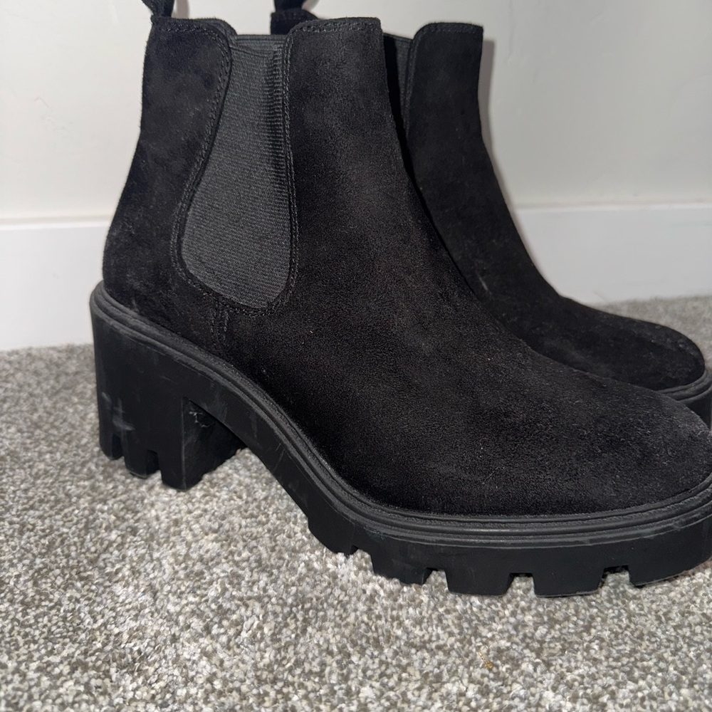 Black Suede Chelsea Boots